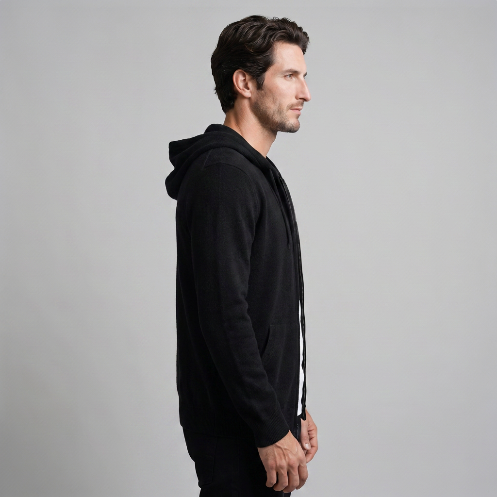 Men's Wool Full-Zip Knit Hooded Cardigan