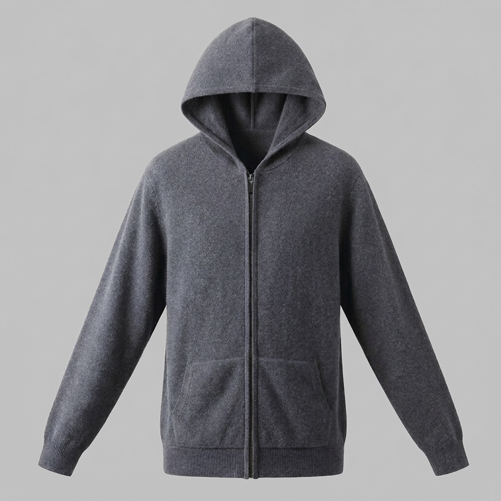 Men's Wool Full-Zip Knit Hooded Cardigan