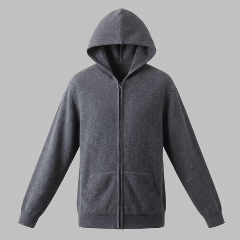 Men's Wool Full-Zip Knit Hooded Cardigan