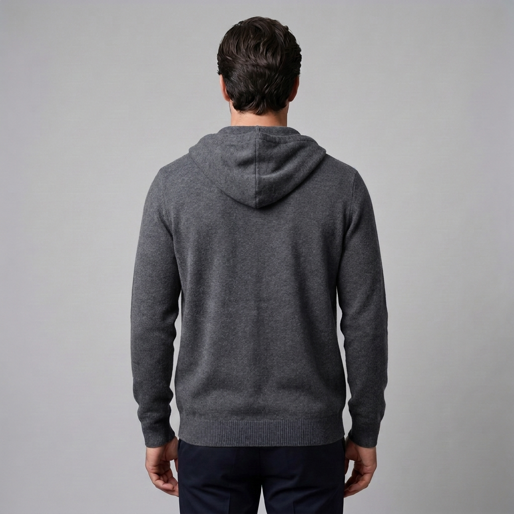 Men's Wool Full-Zip Knit Hooded Cardigan