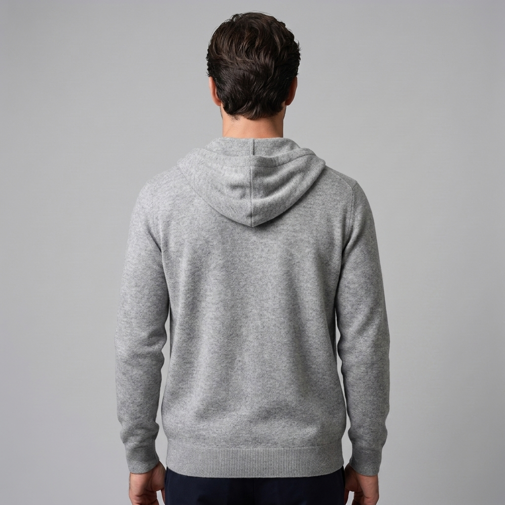 Men's Wool Full-Zip Knit Hooded Cardigan