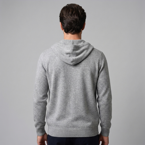 Men's Wool Full-Zip Knit Hooded Cardigan