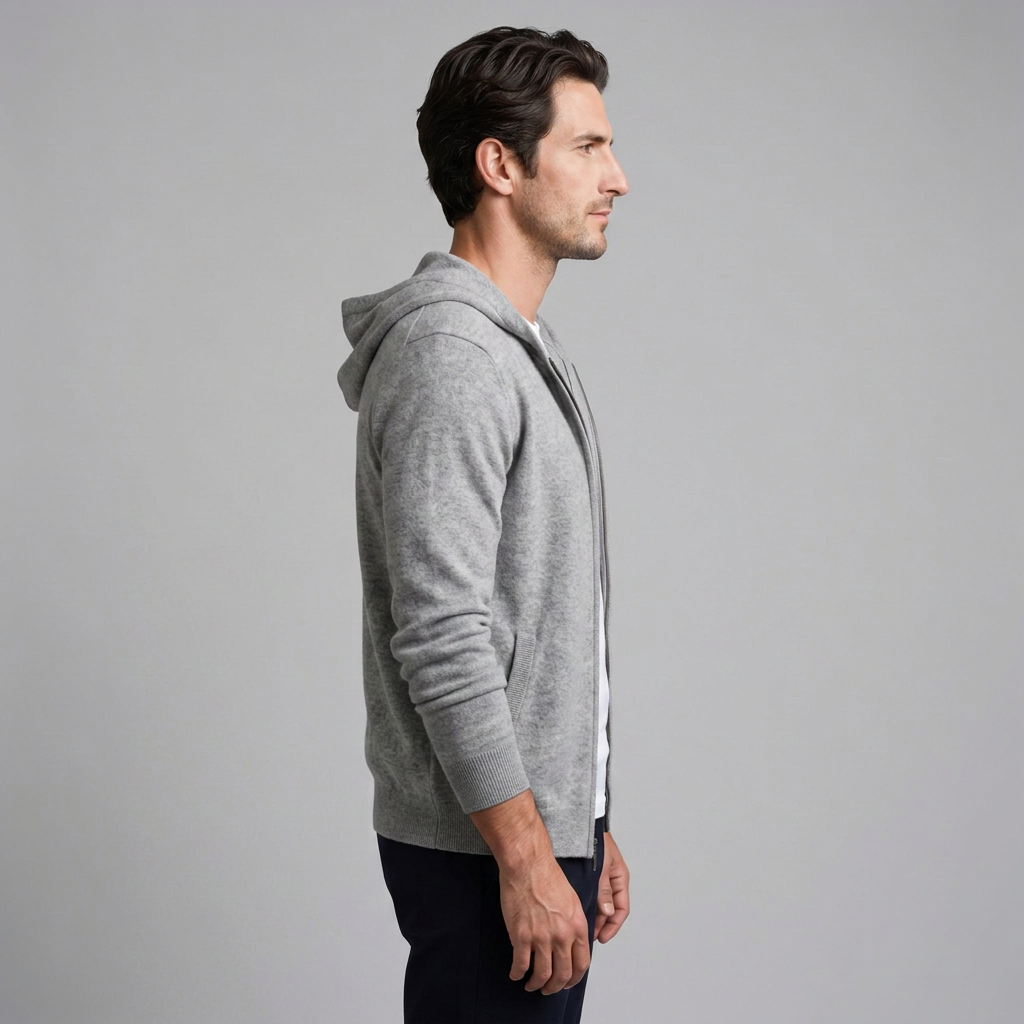 Men's Wool Full-Zip Knit Hooded Cardigan