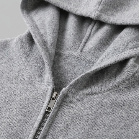 Men's Wool Full-Zip Knit Hooded Cardigan