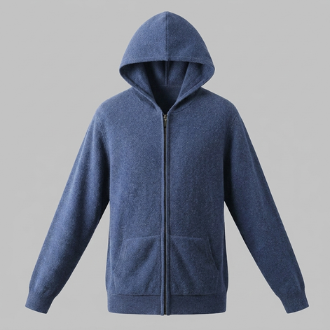 Men's Wool Full-Zip Knit Hooded Cardigan