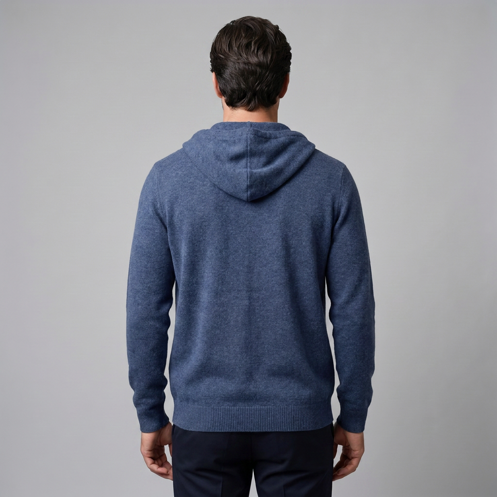 Men's Wool Full-Zip Knit Hooded Cardigan