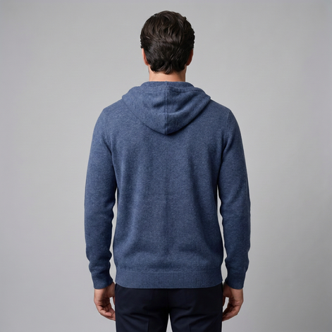 Men's Wool Full-Zip Knit Hooded Cardigan