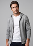 Men's Wool Full-Zip Knit Hooded Cardigan
