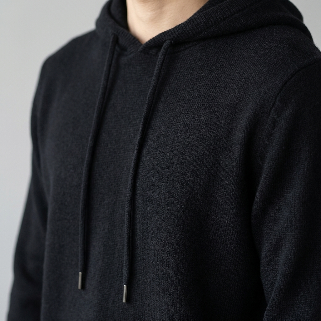 Men's Wool Knit Drawstring Hoodie