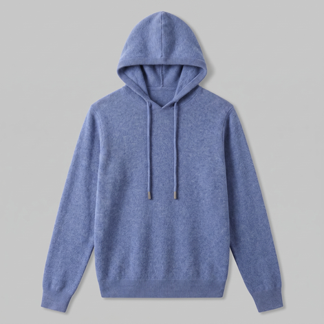 Men's Wool Knit Drawstring Hoodie