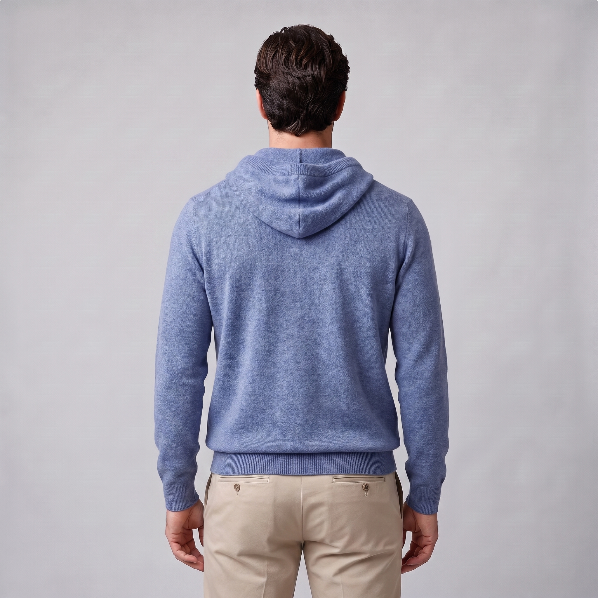Men's Wool Knit Drawstring Hoodie