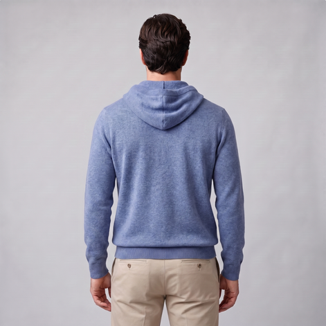 Men's Wool Knit Drawstring Hoodie