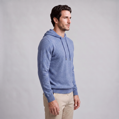 Men's Wool Knit Drawstring Hoodie