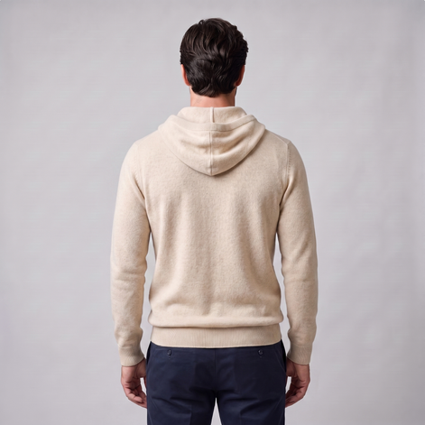 Men's Wool Knit Drawstring Hoodie