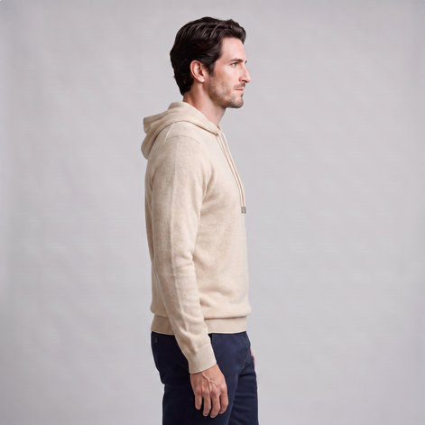 Men's Wool Knit Drawstring Hoodie