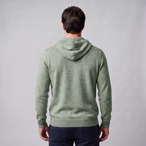 Men's Wool Knit Drawstring Hoodie