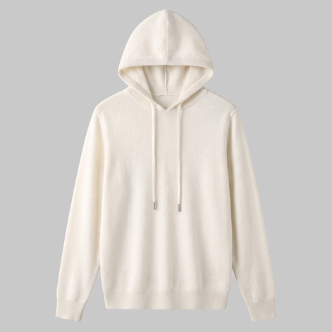 Men's Wool Knit Drawstring Hoodie