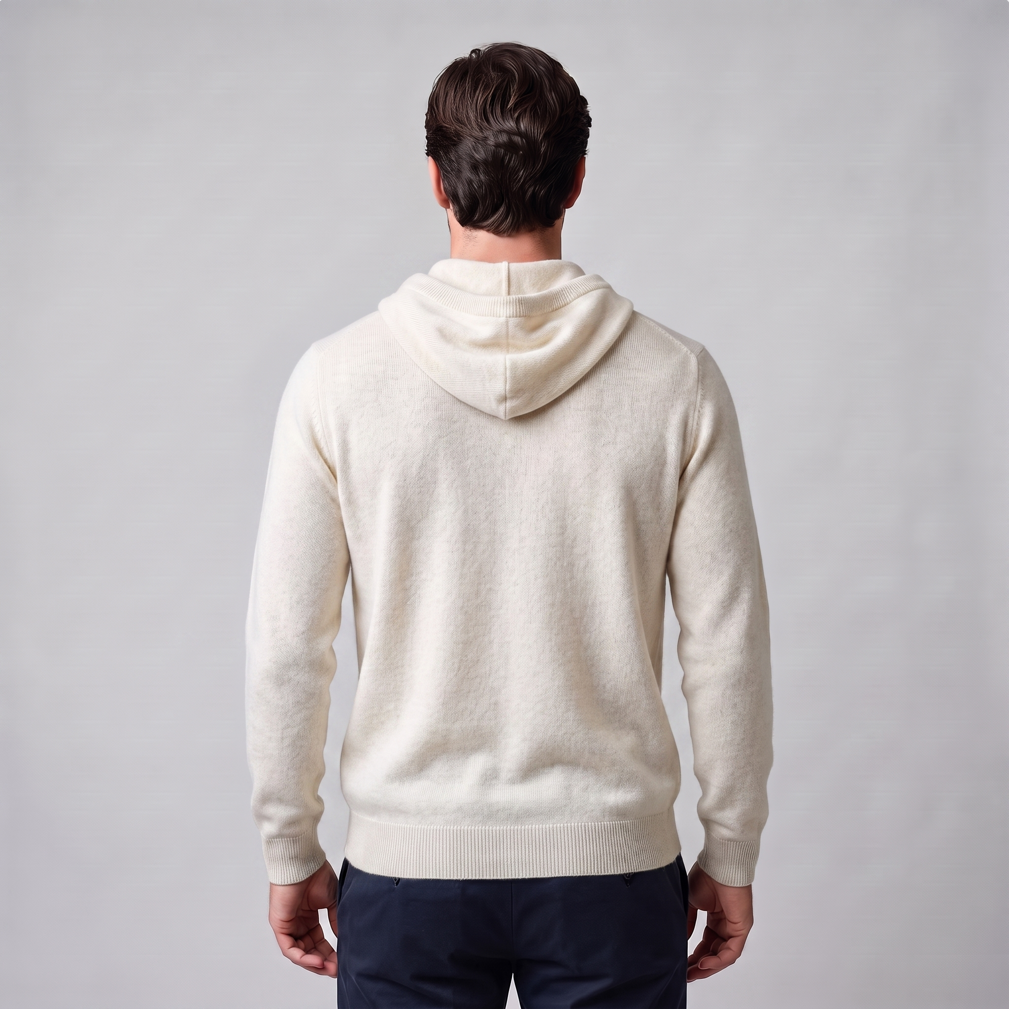 Men's Wool Knit Drawstring Hoodie