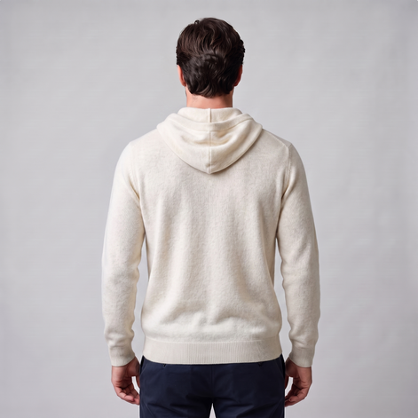 Men's Wool Knit Drawstring Hoodie