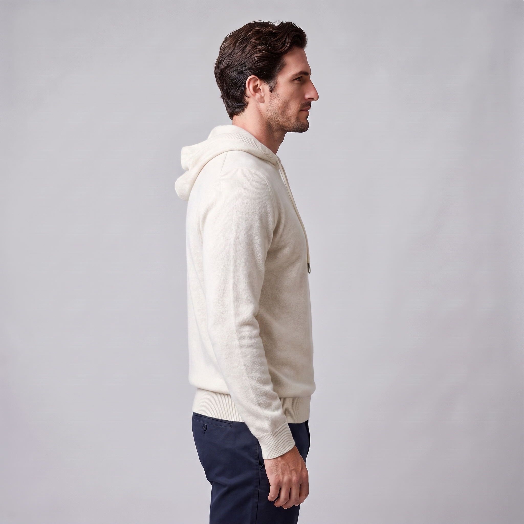 Men's Wool Knit Drawstring Hoodie