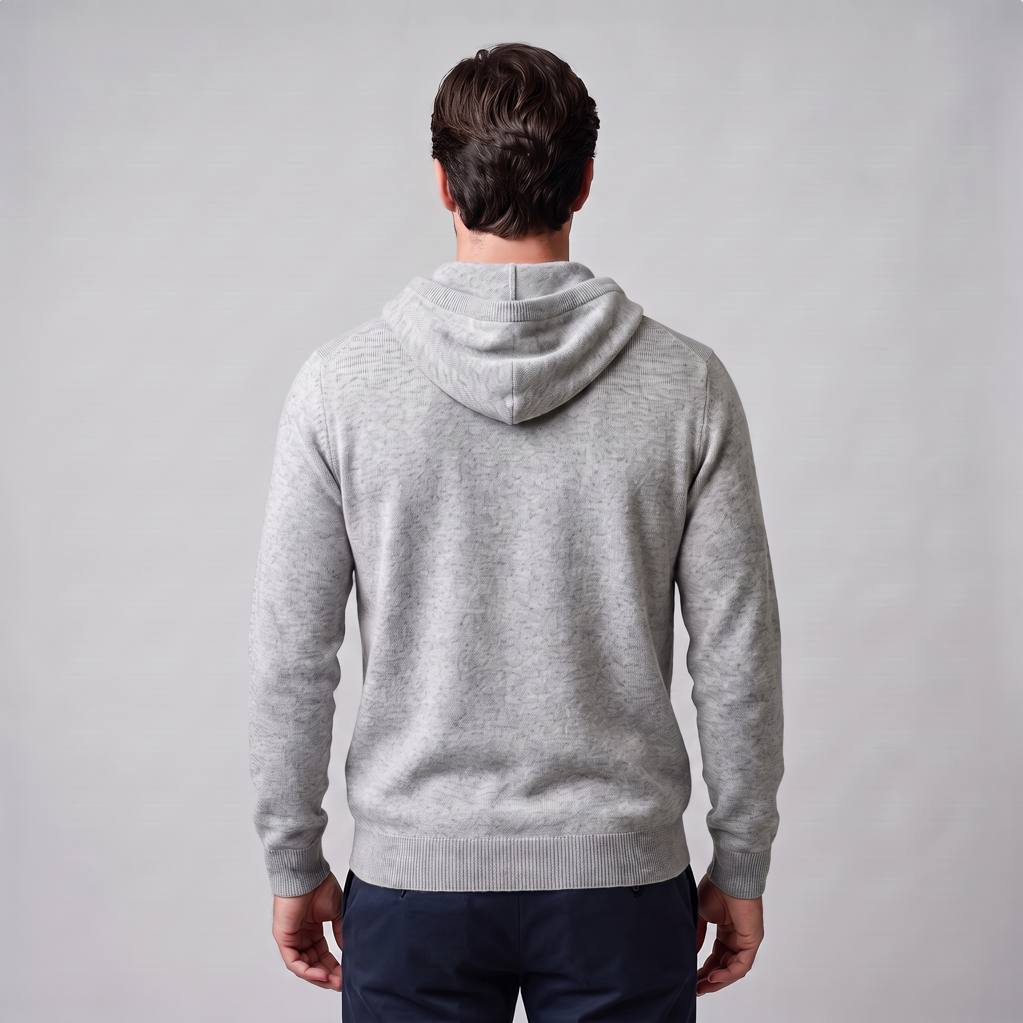 Men's Wool Knit Drawstring Hoodie
