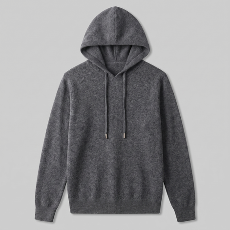 Men's Wool Knit Drawstring Hoodie