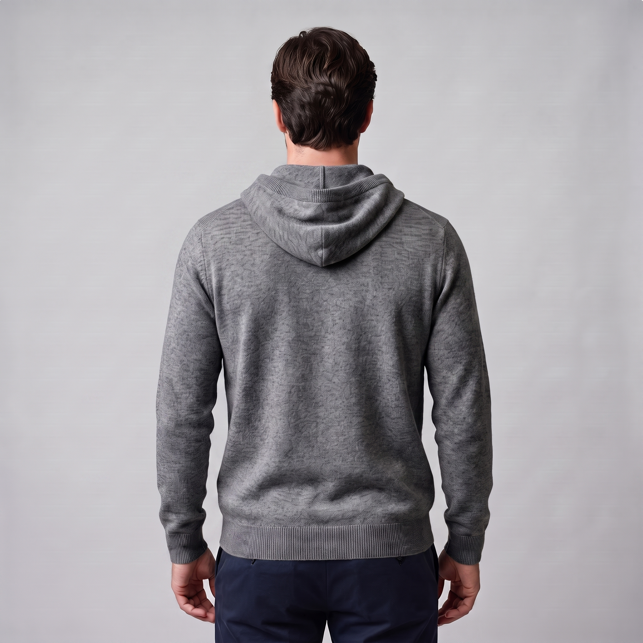 Men's Wool Knit Drawstring Hoodie