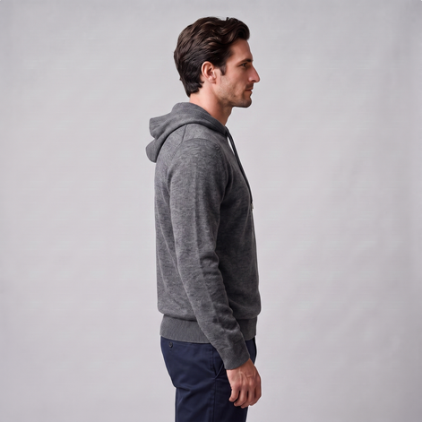 Men's Wool Knit Drawstring Hoodie