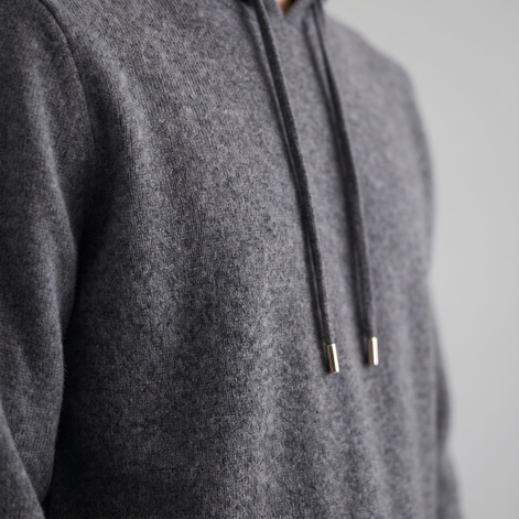 Men's Wool Knit Drawstring Hoodie