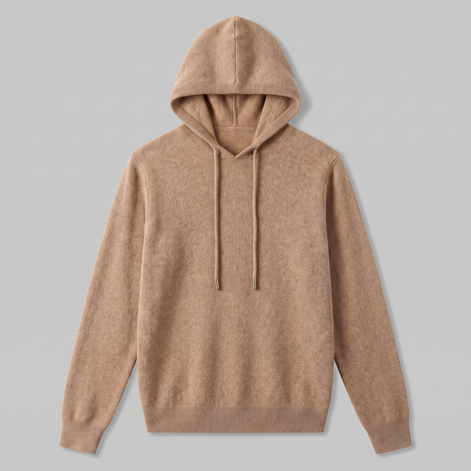 Men's Wool Knit Drawstring Hoodie