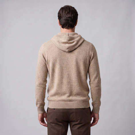Men's Wool Knit Drawstring Hoodie