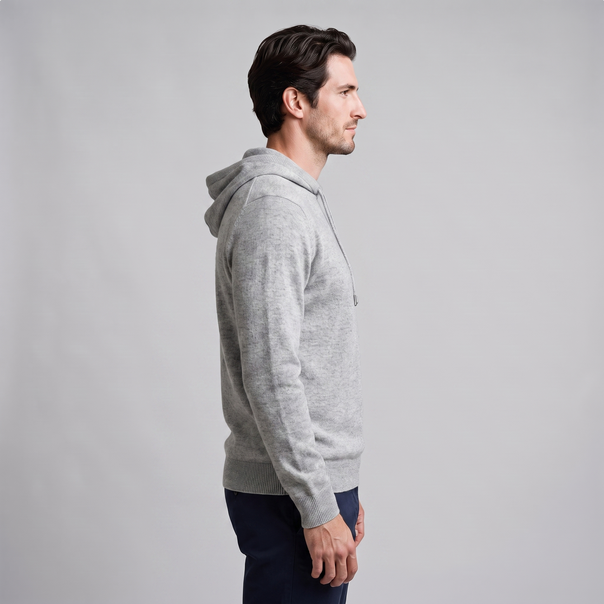 Men's Wool Knit Drawstring Hoodie