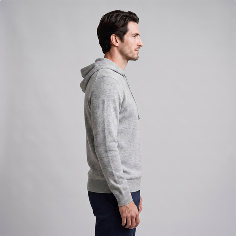Men's Wool Knit Drawstring Hoodie