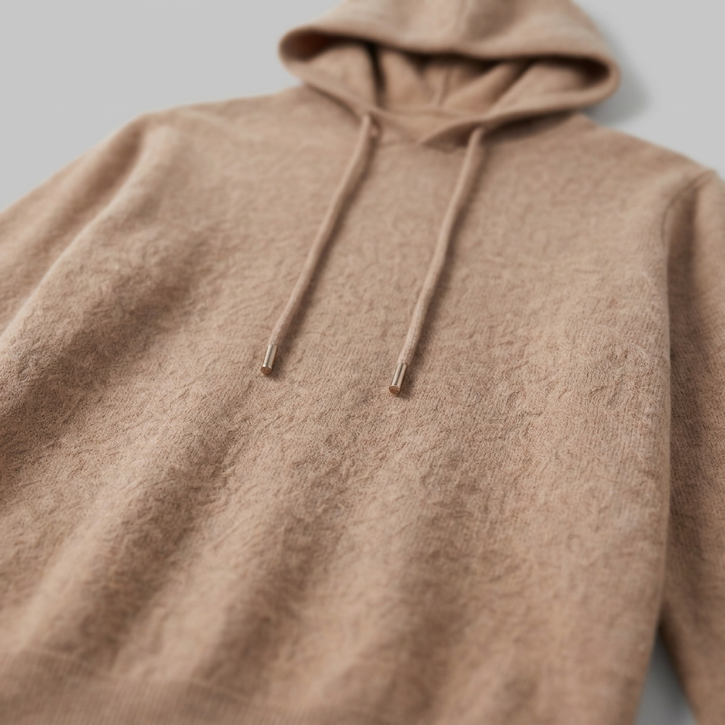 Men's Wool Knit Drawstring Hoodie
