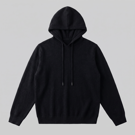 Men's Wool Knit Drawstring Hoodie