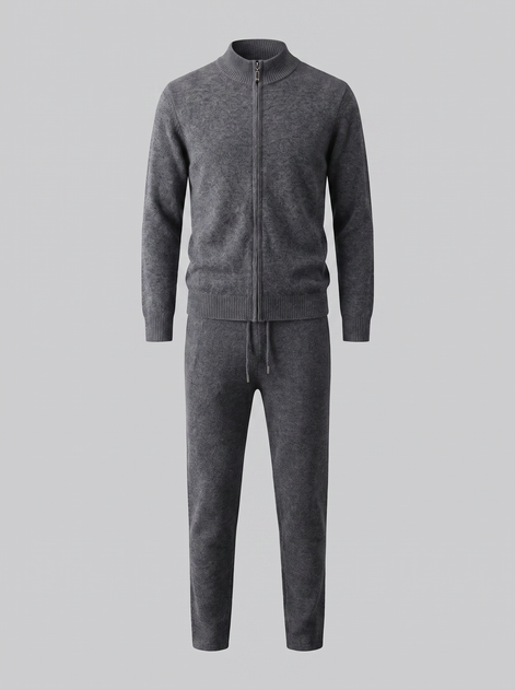 Men's Wool Knit Zip Cardigan and Trouser Co-ord Set