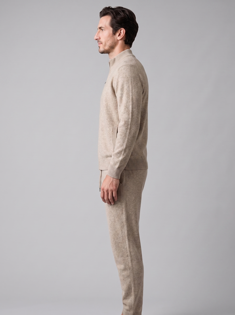 Men's Wool Knit Zip Cardigan and Trouser Co-ord Set