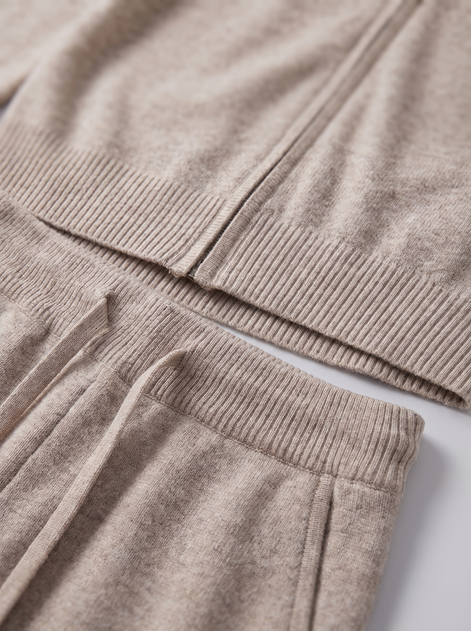 Men's Wool Knit Zip Cardigan and Trouser Co-ord Set