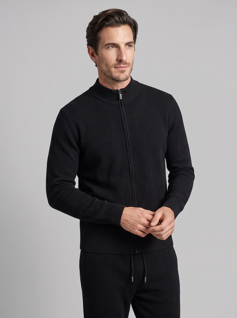 Men's Wool Knit Zip Cardigan and Trouser Co-ord Set