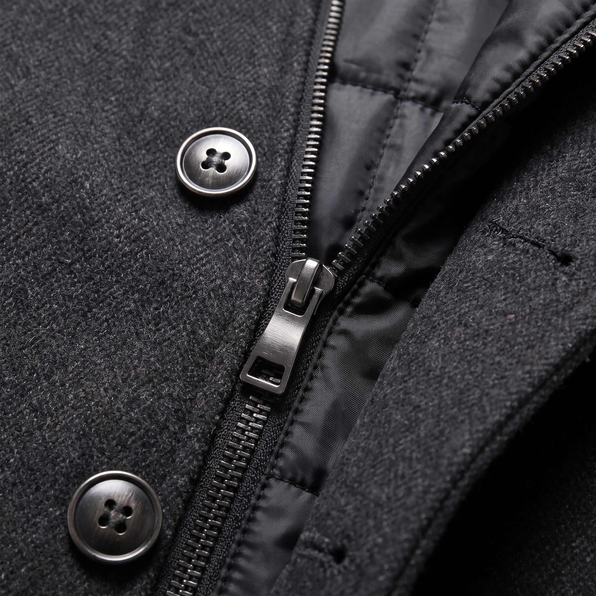 Men's Wool-Look Stand Collar Overcoat