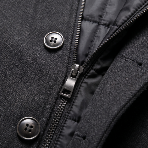 Men's Wool-Look Stand Collar Overcoat