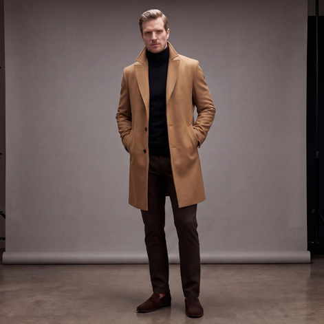 Men's Wool Overcoat Classic Long Coat