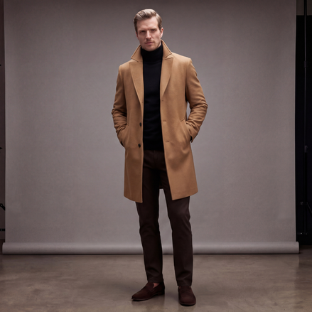 Men's Wool Overcoat Classic Long Coat
