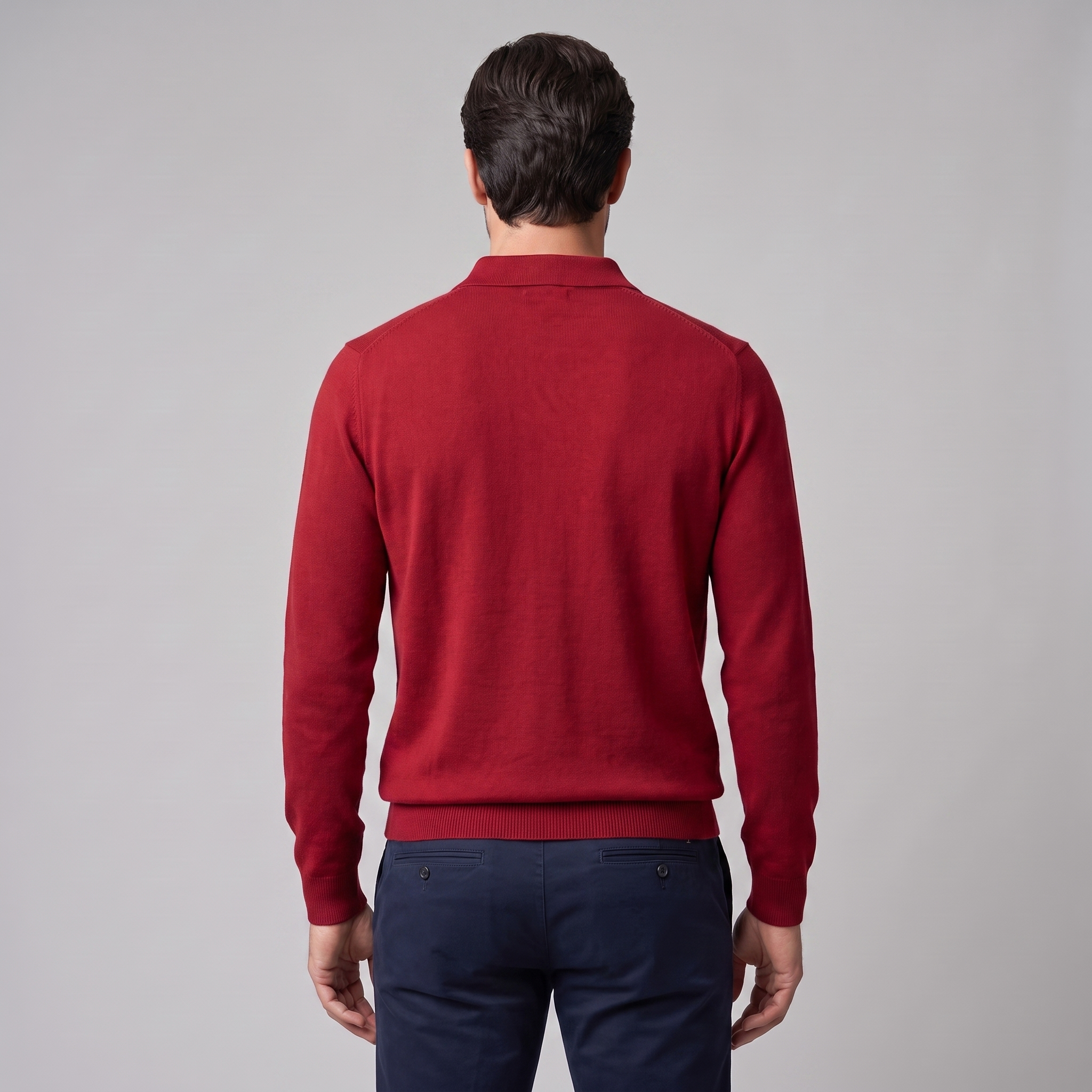Men's Wool Polo Sweater