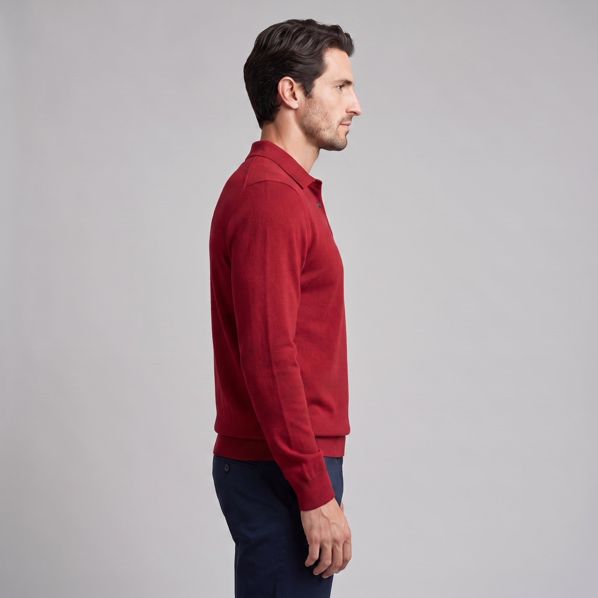 Men's Wool Polo Sweater