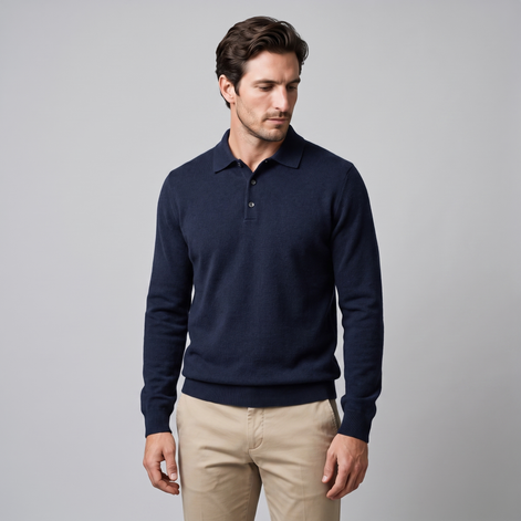Men's Wool Polo Sweater