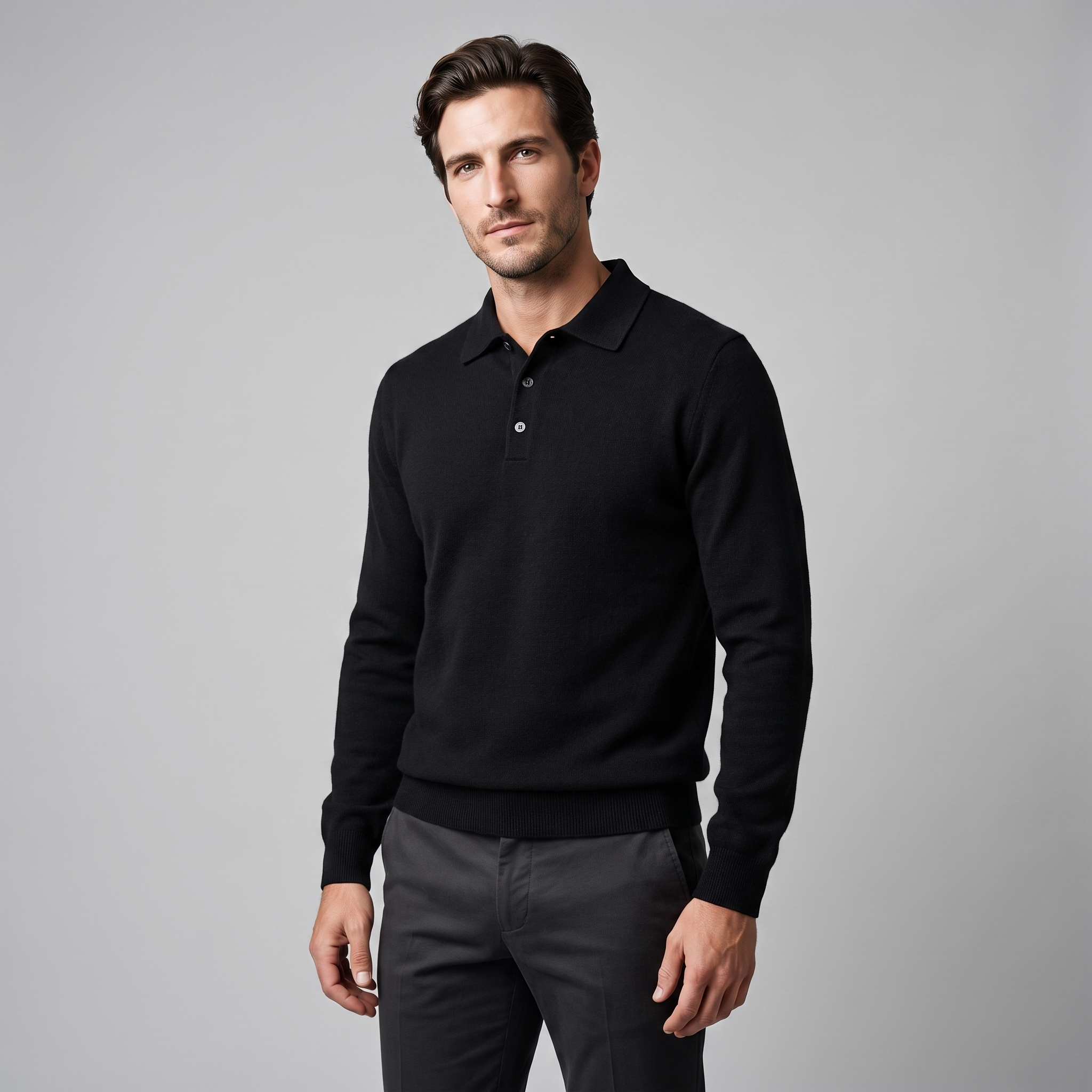 Men's Wool Polo Sweater