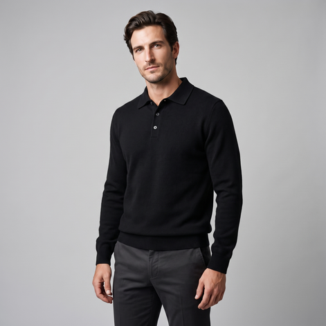 Men's Wool Polo Sweater