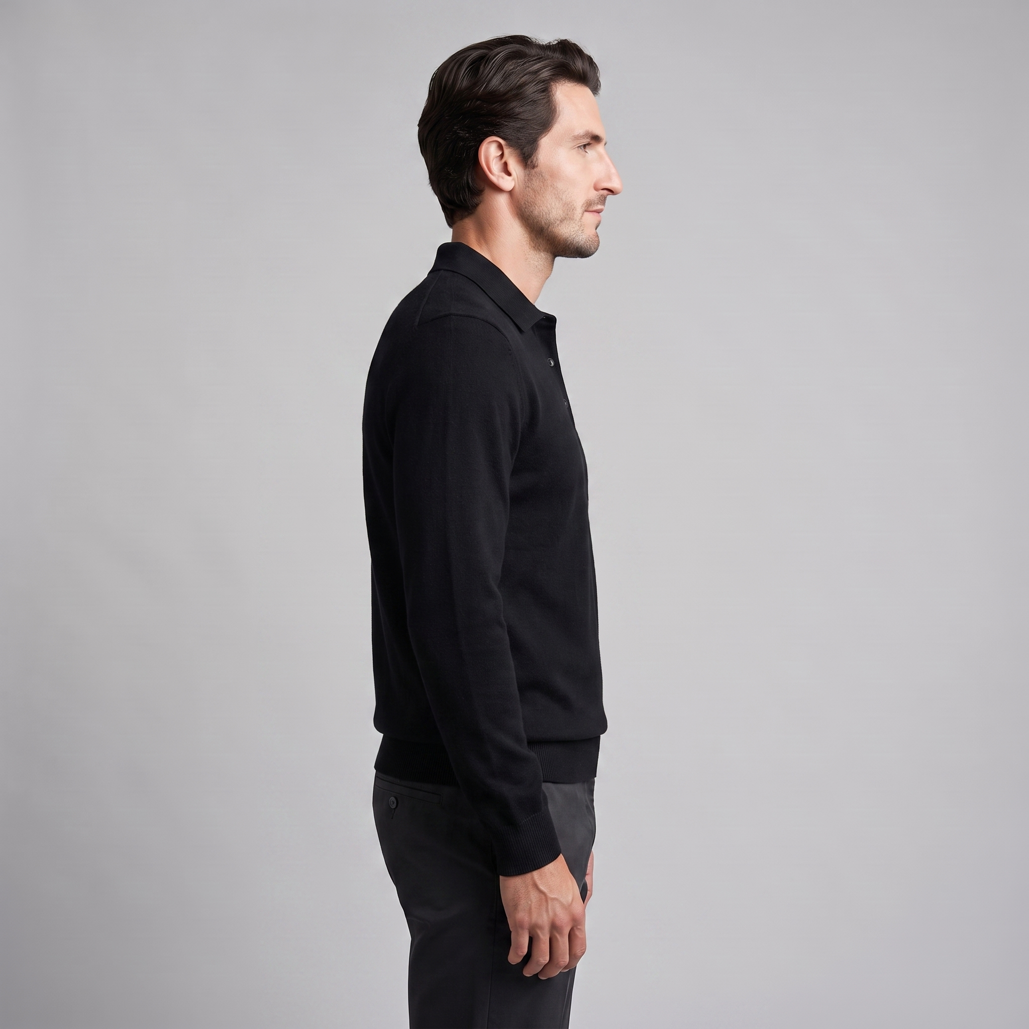 Men's Wool Polo Sweater