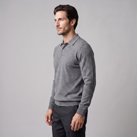 Men's Wool Polo Sweater